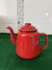 Falcon Enamel Tea Pot Red with black trim Traditional Old Style Camping  for sale  LOSSIEMOUTH