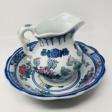Phai’s White And Floral Porcelain Pitcher & Basin Set 32oz. EUC for sale  Shipping to South Africa