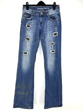 Jeans feminino Cowgirl Tuff Victory enfeitado patchwork jeans bootcut 28Wx35L, usado comprar usado  Enviando para Brazil
