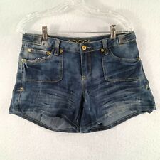 Shorts jeans feminino Coogi 9/10 azul lavagem escura punho botão bolso bordado louco comprar usado  Enviando para Brazil