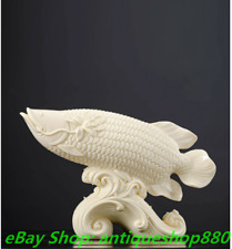 Usado, Escultura de estátua animal peixe Arowana porcelana branca chinesa de 13 pol. Dehua comprar usado  Enviando para Brazil