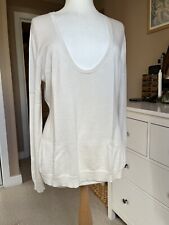 Used, Poetry Jumper Womans Size 16 Cream Silk Wool Cotton Mix Smart Fine Knit Low Neck for sale  Shipping to South Africa
