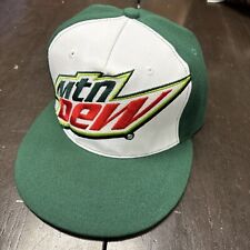 Mountain Mtn Dew Flat Bill Baseball Hat Green Snapback Trucker Adjustable Mint, used for sale  Shipping to South Africa