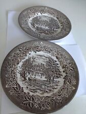 2 ENGLISH IRONSTONE TABLEWARE "CASTLES" 7" SIDE PLATES-BROWN for sale  ACHNASHEEN
