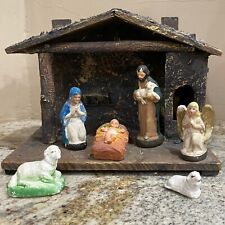 Vintage chalkware nativity d'occasion  Expédié en Belgium