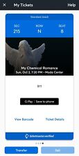 Chemical romance tickets for sale  Eugene
