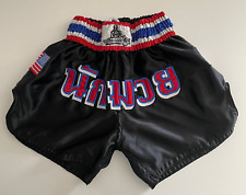 Shorts de cetim bordado Wicked Muay Thai masculino L clássico atlético tailandês bandeira dos EUA comprar usado  Enviando para Brazil