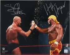 Fotografía autografiada de 16" x 20" de Hulk Hogan y "Stone Cold" Steve Austin WWE, usado segunda mano  Embacar hacia Argentina