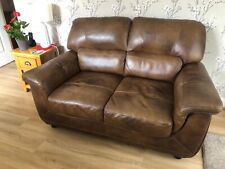 Brown leather seater for sale  GRIMSBY