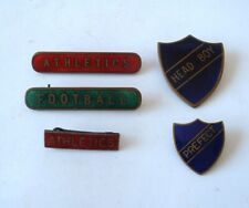Vintage School Enamel Pin Badges - Football / Athletics / Head Boy / Prefect for sale  Shipping to South Africa