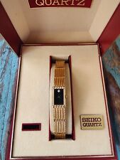 Exclusivo Relógio de Quartzo Seiko Vintage Feminino Tom Dourado Diamante Tamanho 7,5" Caixa Original, usado comprar usado  Enviando para Brazil