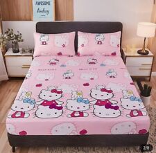 Cubierta de colchón Hello Kitty rosa Sanrio Kawaii nueva talla queen segunda mano  Embacar hacia Argentina