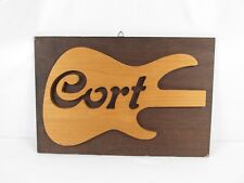 Letrero de madera de colección guitarra corta tienda distribuidor publicidad 20,75""x14"" hallazgo raro segunda mano  Embacar hacia Argentina