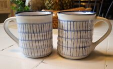 Conjunto de 2 canecas de grés MRKT Market Finds azul e branco 20 oz sopa de chá café, usado comprar usado  Enviando para Brazil