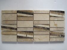 30 X 14.5 Cms Folha tamanho aleatório Azulejos Mosaico Pedra Polida-Browns E Creme comprar usado  Enviando para Brazil