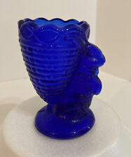 Vintage Cobalt Blue Glass Bunny Rabbit w/ basket Egg Cup Toothpick Holder Easter for sale  Shipping to South Africa