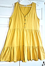 Vestido tipo jersey Anthropologie 4OUR Dreamers amarillo para mujer XL lino en capas sin mangas, usado segunda mano  Embacar hacia Argentina