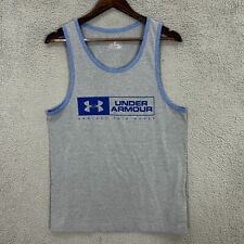 Camisa Under Armour masculina pequena cinza azul logotipo regata ajuste solto academia muscular comprar usado  Enviando para Brazil