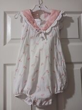 Used, Dondolo Girls 3T Pink White Nautical Anchor Bubble Romper Boutique for sale  Shipping to South Africa