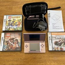 Nintendo DS Lite Metallic Rose Pink w/Charger, 3- Stylus, Slot Cover, 3 Game for sale  Shipping to South Africa
