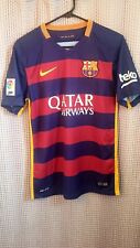 Camiseta deportiva de fútbol Nike Dri Fit Barcelona FCB 2015 2016 en blanco para hombre pequeña  segunda mano  Embacar hacia Mexico