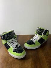 Osiris Old School Bronx High Top Skate Shoes In Lime Green, Black, And White. for sale  Shipping to South Africa
