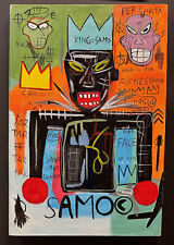 Jean Michel Basquiat 1983 Acrylic Painting On Canvas Signed Stamped 23"x15", used for sale  Shipping to South Africa
