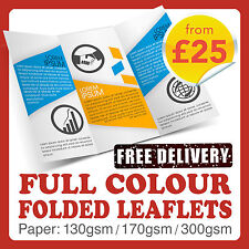 A3 A4 A5 Folded Flyers / Leaflets / Menus Printed Full Colour - BEST PRICES for sale  Shipping to South Africa