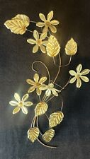 Vintage MCM Wall Hanging Flowers Brass Gold Color Art Sculptures 16” for sale  Shipping to South Africa