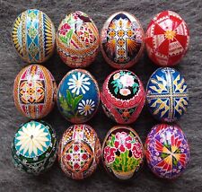 12 prawdziwych ukraińskich ręcznie robionych pysanky wielkanocne jajka Ukraina Pisanki Pysanka skorupa jajka na sprzedaż  Wysyłka do Poland