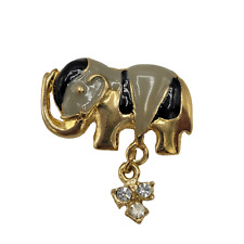 Broche elefante esmalte tri-strass charme pendurado cobertor esmaltado tom dourado comprar usado  Enviando para Brazil