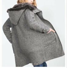 Poncho donna giacca coprispalle giacca cappuccio eco pelliccia nuovo AS-2346 