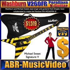 Washburn Parallaxe V260FR-Michael Sweet - Guitarra preta/amarela e bolsa acolchoada para shows comprar usado  Enviando para Brazil