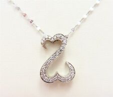 Jane Seymour 14K White Gold ~1/4CTW Diamond Open Heart Pendant Necklace 18" for sale  Weyers Cave