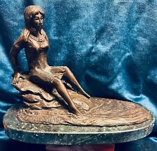 👀 Vintage Robert J. Beeler Signed Heavy Bronze Sculpture  "Just Thinking" 👀 for sale  Shipping to South Africa