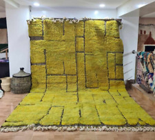 Alfombra marroquí Beniourain hecha a mano bereber 6,7x9,7 pies alfombra acolchada de lana amarilla, usado segunda mano  Embacar hacia Argentina