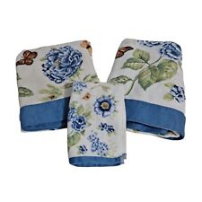 Toalha de banho Lenox borboleta jardim prado azul floral toalha de banho x 2 toalhas de mão comprar usado  Enviando para Brazil