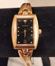 NOVO Vintage GUESS Tom Dourado GRAVADO Rosto Preto Segunda Mão Relógio Feminino Japão comprar usado  Enviando para Brazil