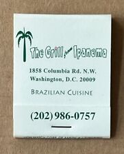 Grill ipanema matchbook for sale  Alexandria