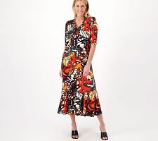 Used, Attitudes By Renee Petite Como Jersey Godet Dress Butterfly L New for sale  Shipping to South Africa