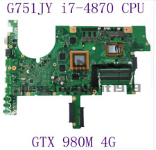 1PC Asus G751JY Motherboard I7-4860HQ CPU GTX980m 4G Rev2.0 Gebraucht comprar usado  Enviando para Brazil