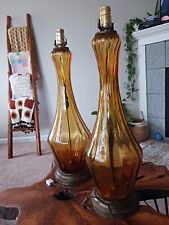 pair lamps amber table for sale  Cudahy