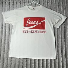 Camiseta masculina estilo Coca-Cola Jesus He’s The Real Thing GG branca comprar usado  Enviando para Brazil