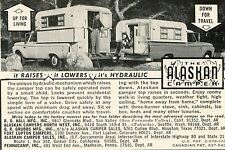 1968 small Print Ad of The Alaskan Camper Pickup Truck Cap it's hydraulic! for sale  Shipping to Canada
