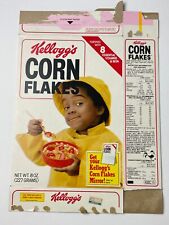 Kelloggs Corn Flakes 1982 caja de cereales con niño bajo la lluvia slicker segunda mano  Embacar hacia Argentina