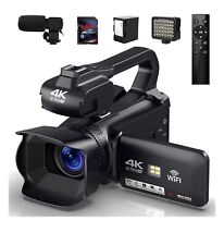  Camcorder 4K Video Camera 64MP 60FPS,HD Auto Focus Vlogging 4.0" Touch Screen 1, used for sale  Shipping to South Africa