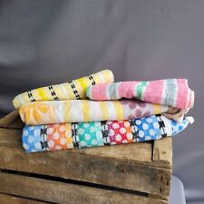 Bundle Of Vintage Brightly Coloured Bath Towels 70s And 80s X2 Bath X2 Hand  for sale  Shipping to South Africa