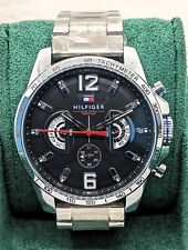 Increíble reloj de pulsera Tommy Hilfiger con esfera negra de cuarzo y correa de acero inoxidable para hombre segunda mano  Embacar hacia Argentina