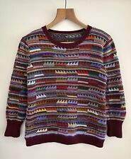 Used, Rare Kaffe Fassett Toothed Stripe Multi Coloured Wool Jumper Hand Knitted S/M for sale  Shipping to South Africa
