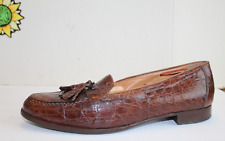 Vintage Ralph Lauren Men's Brown Alligator Crocodile Loafers US Size 11 D Italy for sale  Shipping to South Africa